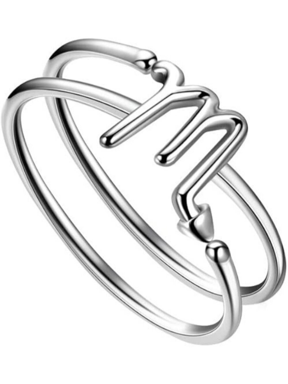 Scorpio 18K Gold Plated Constellation Silver Double Band Adjustable Ring